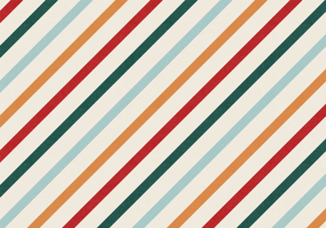 Diagonais Laranja Azul Vermelho - Look Vintage