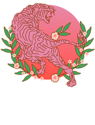 Tiger with flower