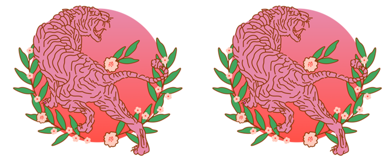 Tiger with flower
