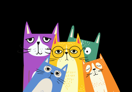 GATINHOS COLORIDOS