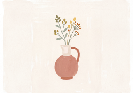 Vaso de Flores com florzinhas