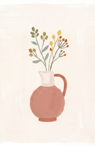 Vaso de Flores com florzinhas