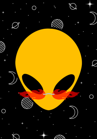 Alien colorido com óculos individual #9