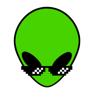 Alien com óculos individual #1