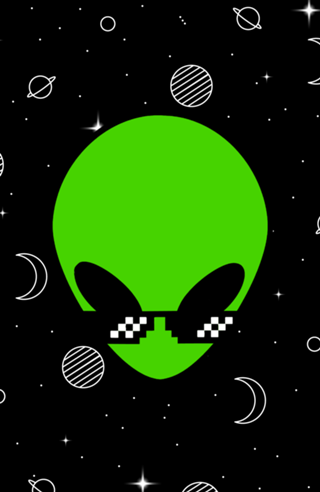 Alien com óculos individual #1
