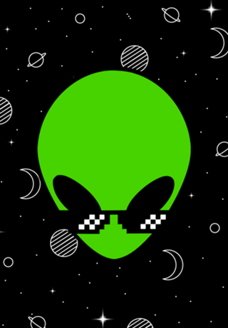 Alien com óculos individual #1