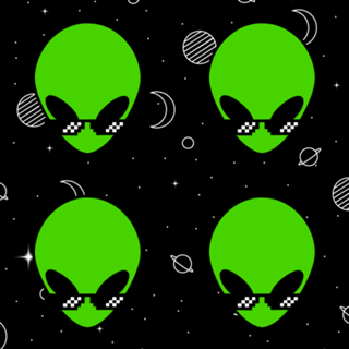 Alien com óculos individual #1