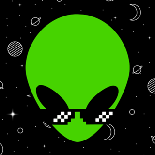 Alien com óculos individual #1