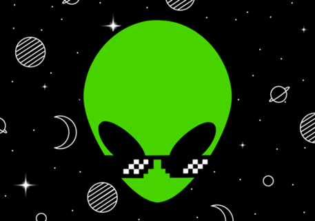 Alien com óculos individual #1
