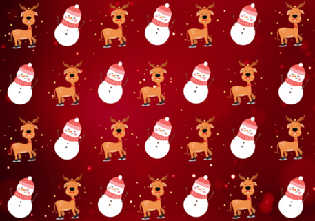 NATAL ILUSTRADO BONECO DE NEVE E RENA