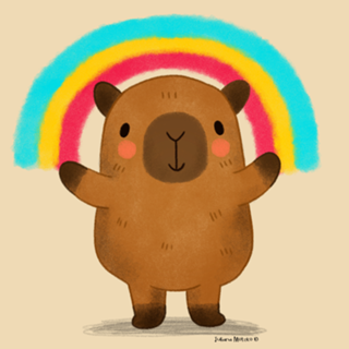Capivara com Arco Íris