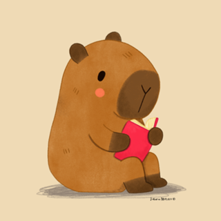 Capivara lendo Livro