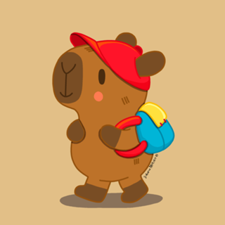 Capivara com mochila