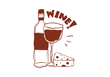 Wine & Cheese – Ilustração Expressiva