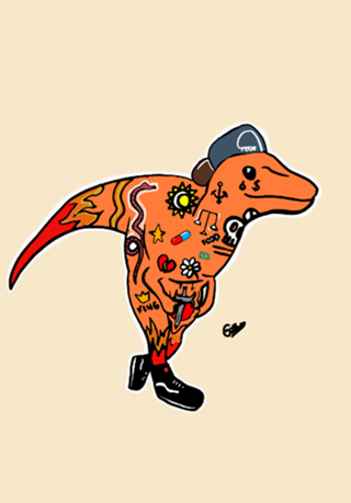 Alternative T-Rex dino illustration