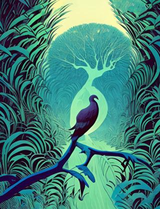 Pintura Pássaro Mágico