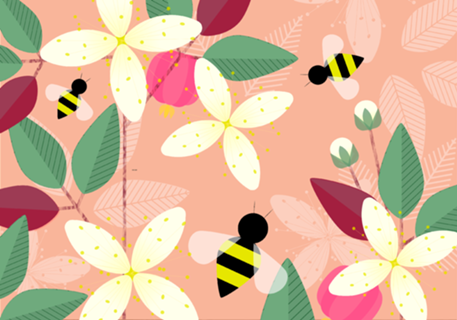 Bee Happy - Peach