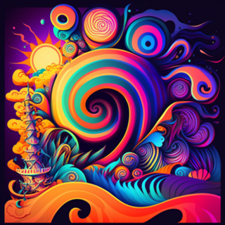 Abstrato colorido estilo Tim Burton