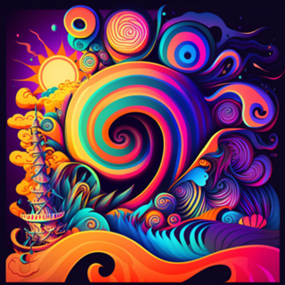 Abstrato colorido estilo Tim Burton