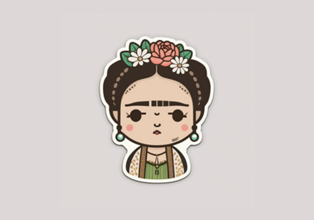 FRIDA KAHLO em Fundo Cinza