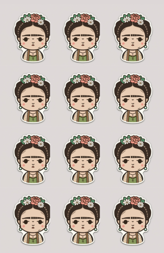 FRIDA KAHLO em Fundo Cinza
