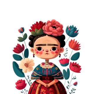 Frida Kahlo com Flores sem fundo