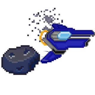 Pixel art Nave Cosmo Runner Isométrico