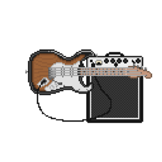Pixel art Guitarra Rock It Sem texto