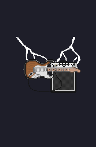 Pixel art Guitarra Rock It Sem texto