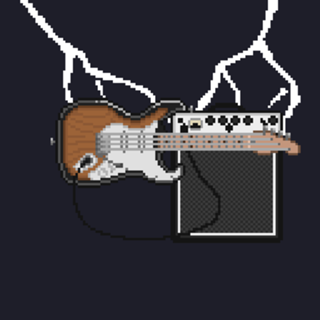 Pixel art Guitarra Rock It Sem texto