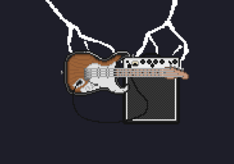 Pixel art Guitarra Rock It Sem texto