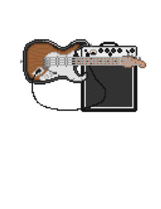 Pixel art Guitarra Rock It Sem texto