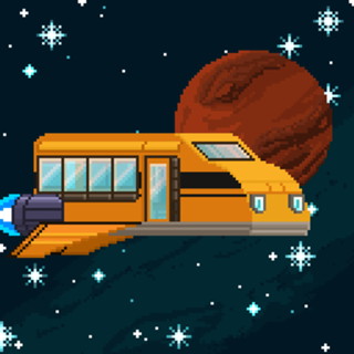 Pixel art Ônibus escolar espacial