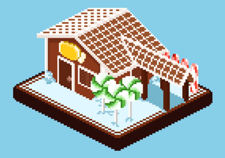 Pixel art Casa de Pão de Gengíbre