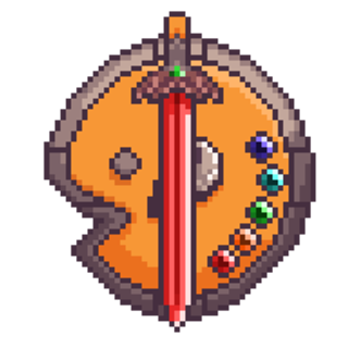 Pixel art Espada e Escudo da arte