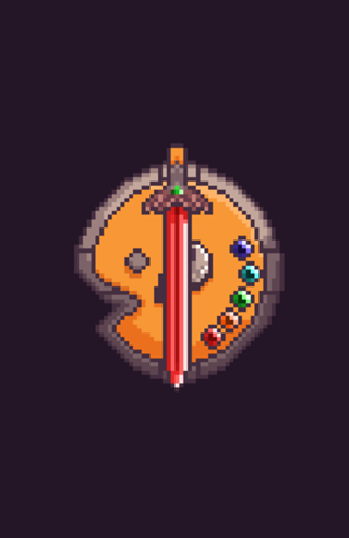 Pixel art Espada e Escudo da arte