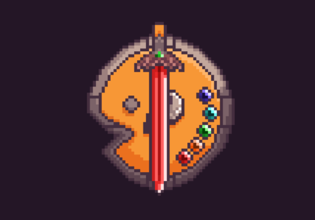 Pixel art Espada e Escudo da arte