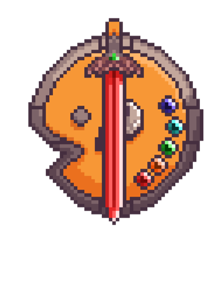 Pixel art Espada e Escudo da arte