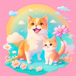 Gatinhos fofos e flores