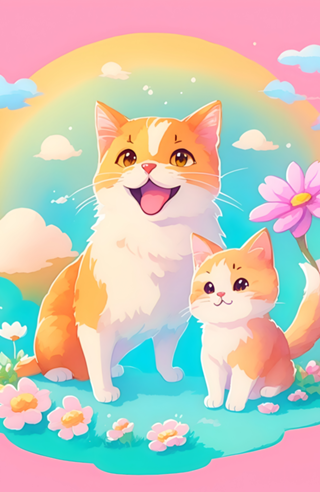 Gatinhos fofos e flores