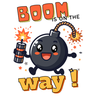 Explosão divertida, bomba kawaii