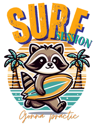Sessão de surf, Guaxinim no surf