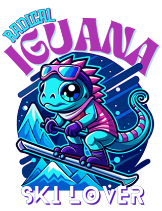 Radical iguana, ski lover