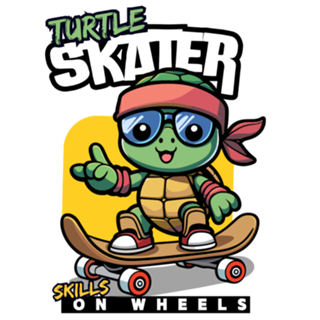 Turtle skater, skills on wheels