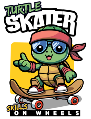 Turtle skater, skills on wheels