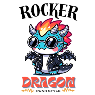Rocker dragon, punk style