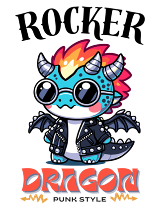 Rocker dragon, punk style
