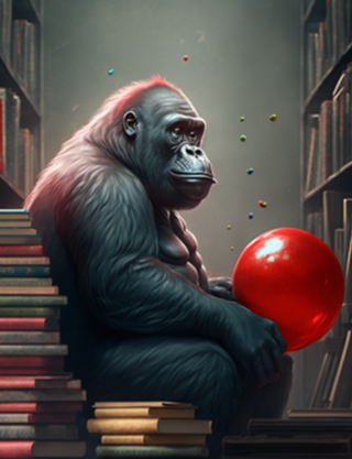Gorila na biblioteca