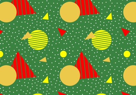 Geométricos Verde Ouro Amarelo e Vermelho