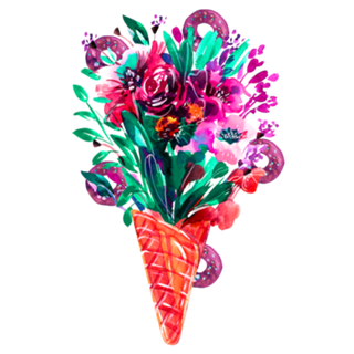 Aquarela de flores de verão